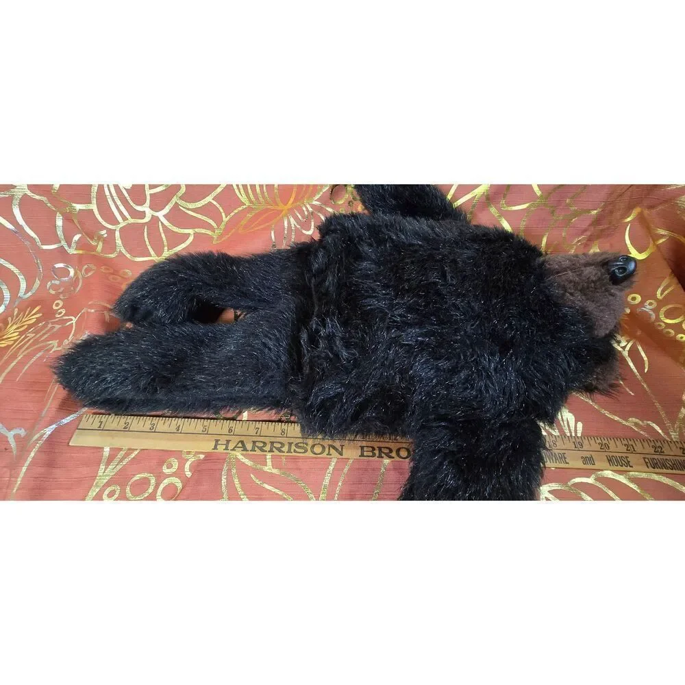 Vintage Musical Realistic Plush Black Bear